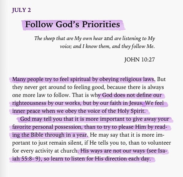 goddaily follow gods priorities